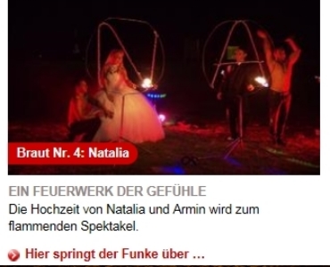 4 Hochzeiten und 1 Traumreise Feuershow bei 4 Hochzeiten und eine Traumreise